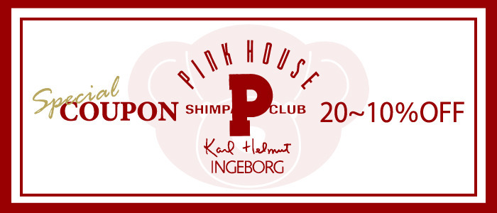 PINK HOUSE SHIMPA CLUB GW SPECIAL COUPON 20～10％