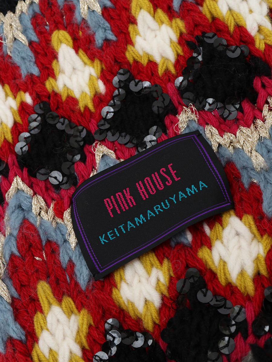 【KEITA MARUYAMA×PINK HOUSE】Handmade Knit ストール 詳細画像 クロ 2