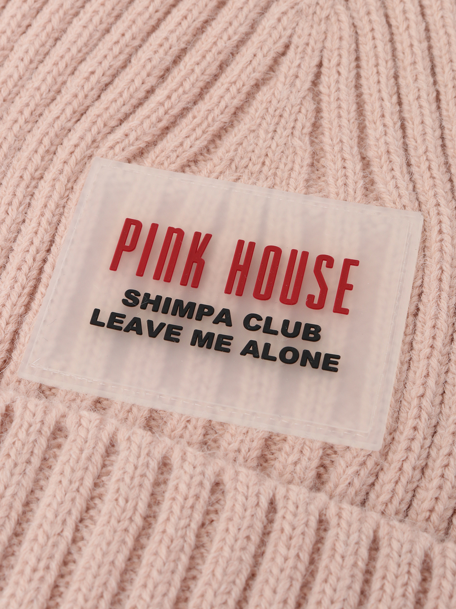 PINK HOUSEラバーワッペン使いニットキャップ 詳細画像 ピンク 4