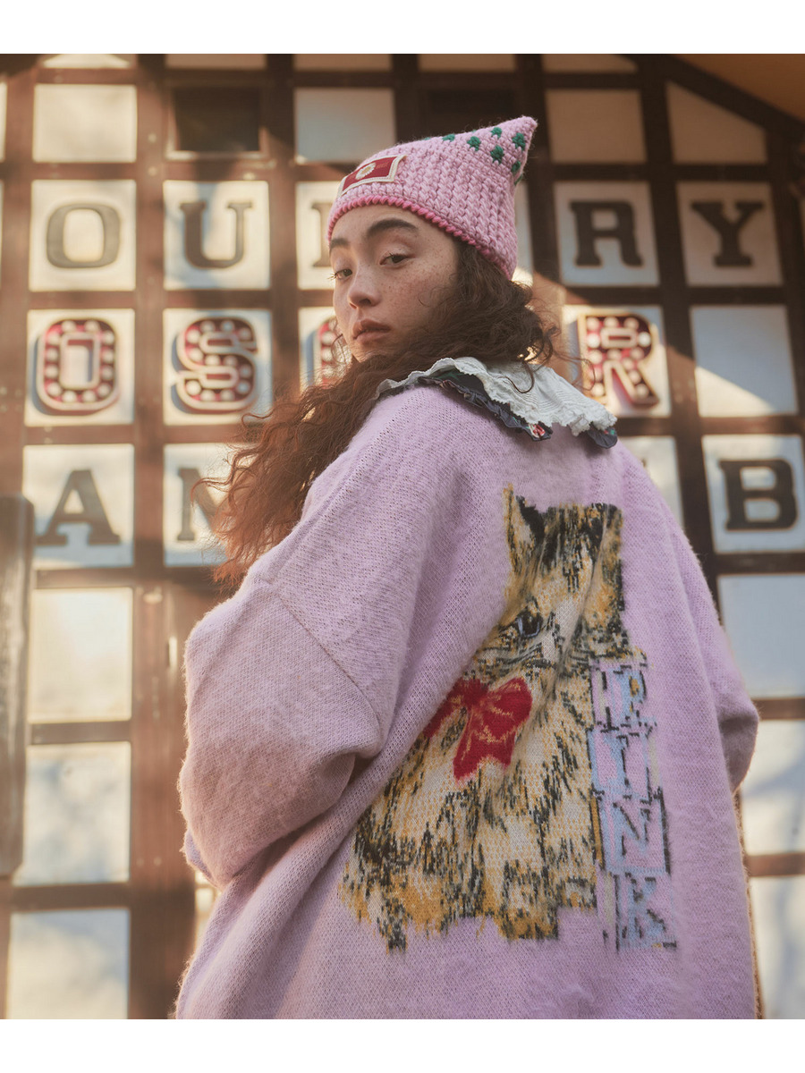 little sunny bite×PINK HOUSE cat knit hat 詳細画像 クロ 8