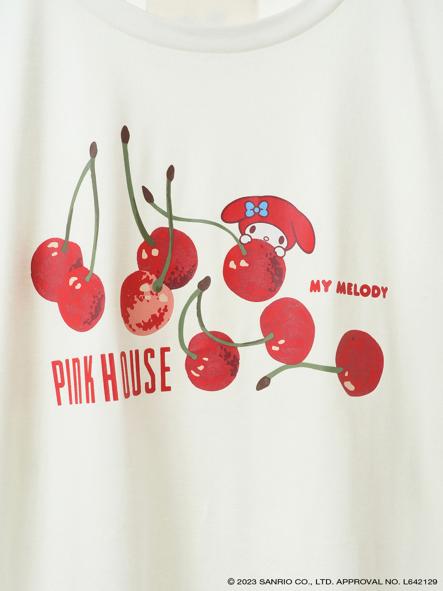 【メルローズ50周年限定】PINK HOUSE×マイメロディ プリントTシャツ 詳細画像 ミズイロ・リボン 7