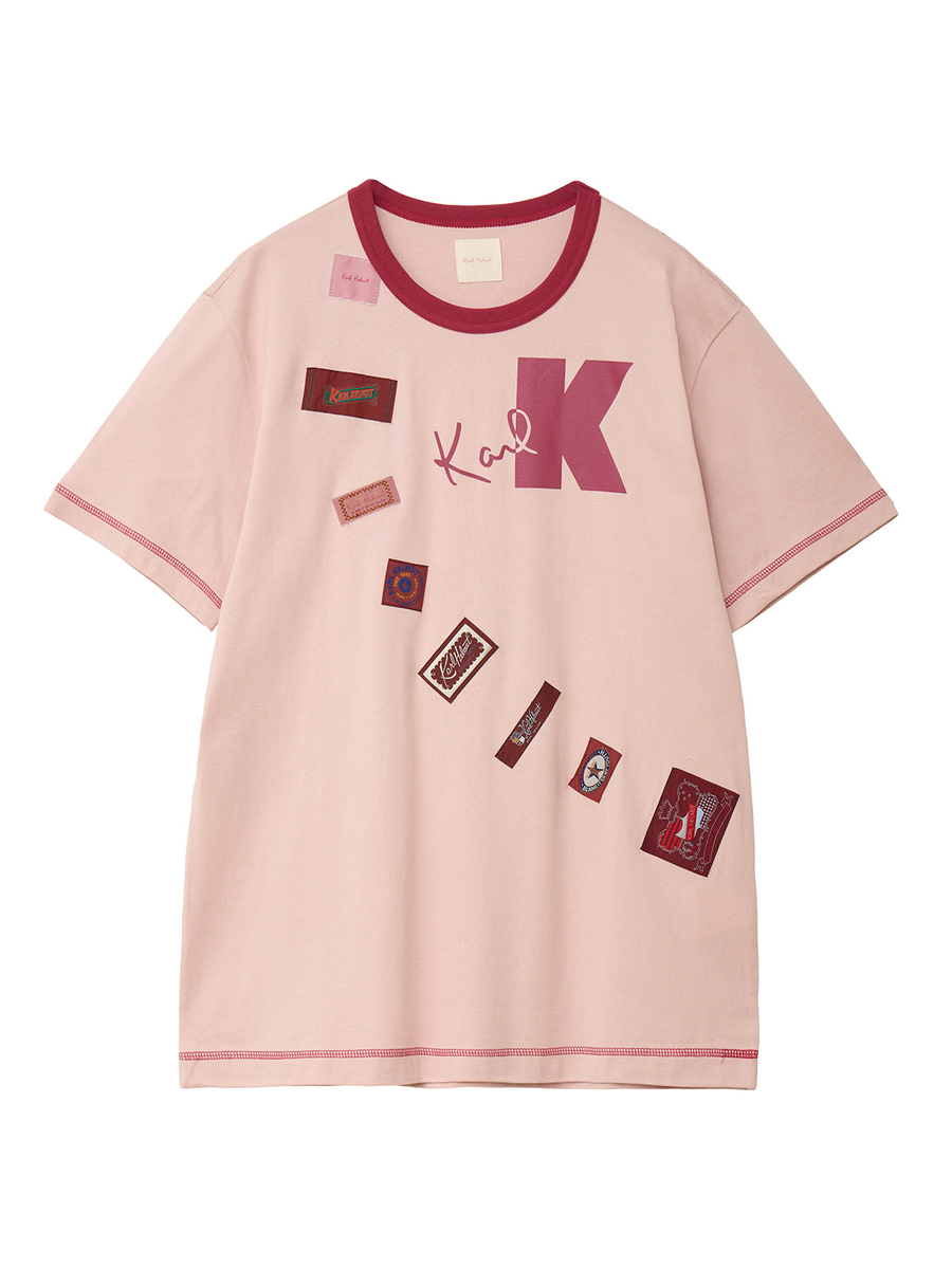 ロゴ＆ネームワッペン使いTシャツ 詳細画像 ピンク 1